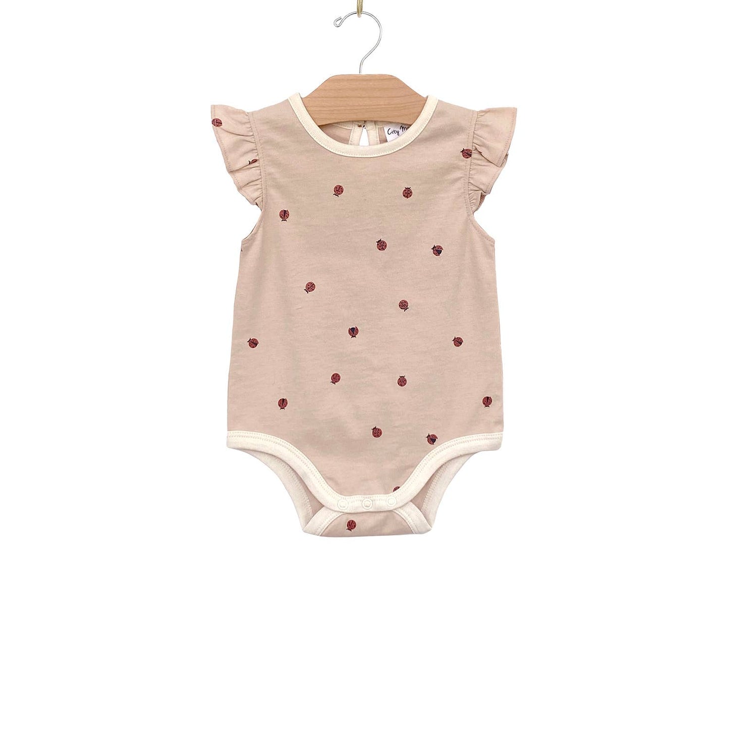 Flutter Sleeve Bodysuit- Ladybugs
