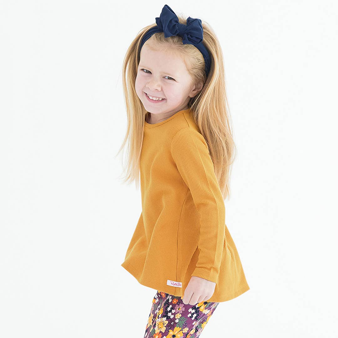 Waffle Knit Bow Back Top