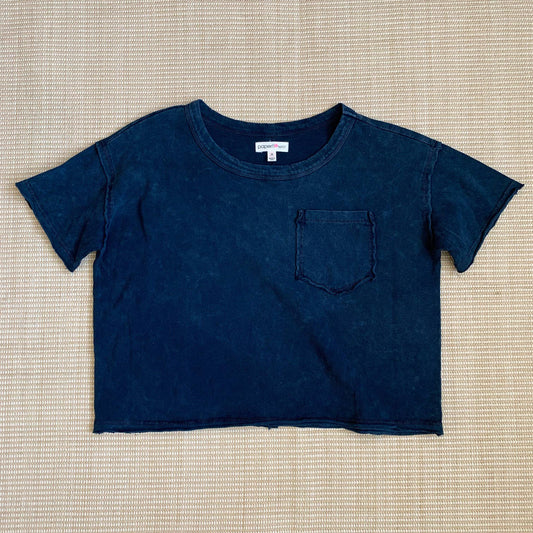 Raw-edge Crop Pocket Tee