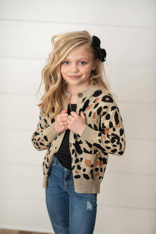 Leopard Button Pocket Cardigan